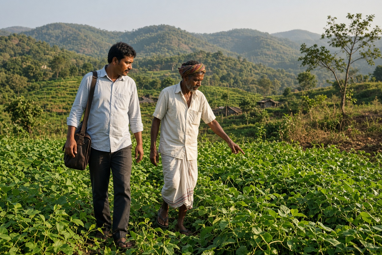 Farm liaison visiting a partner farm